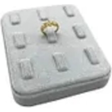 Teknotrust Gri Süet Kumaş Çoklu Tırnaklı Yüzük Sergileme Aksesuar 12/11 cm