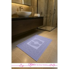 Pamuklu 50X70CM Ayak Desenli, Lavabo Havlusu, Ayak Havlusu, Ayak Paspası
