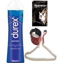Durex Hisset Pürüzsüz Hazlar 50 ml Jel + Kırmızı Deri Tasma + Hediye