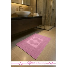 Pamuklu 50X70CM Ayak Desenli, Lavabo Havlusu, Ayak Havlusu, Ayak Paspası