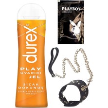 Durex Play Sıcak Dokunuş Bay Bayan Uyarıcılı Jel 100 ml + Siyah Deri Tasma + Hediye