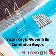 Pi London Havuz Savak Izgarası Tek Geçmeli Kaymaz Dayanıklı Drenaj Su Tahliye Kolay Montaj 10 Metre