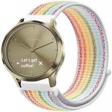 Kreton Garmin Vivomove Luxe , Style , Hr ile Uyumlu Kordon Cırt Cırtlı Spor Kumaş Kayış