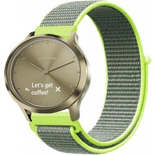 Kreton Garmin Vivomove Luxe , Style , Hr ile Uyumlu Kordon Cırt Cırtlı Spor Kumaş Kayış