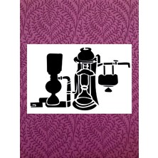 Stencil Sarayi Boyama Şablon Mutfak Obje ve Yazıları - 2188 Ölçü 80X100