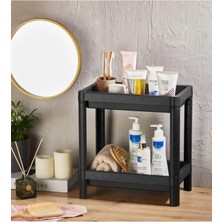 Teknotrust Şık Siyah 2 Katlı Raf ve Organizer, Modern Dekorasyon İçin İdeal Seçenek