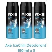 Axe Ice Chill Sprey Deodorant 150 ml x 3 Adet