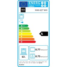 Teka - Hak 627 Wh - Ankastre Multifonksiyonel Dijital Ekranlı Fırın - Gömülebilir Düğme - Beyaz Cam - 65 Lt - 111020057