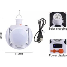 Solar LED Kamp Lambası – Işıldak – Usb’den / Gün Işığında Şarj- 5 Kanatlı