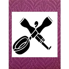 Stencil Sarayi Boyama Şablon Mutfak Obje ve Yazıları - 2186 Ölçü 30X30