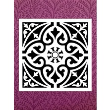 Stencil Sarayi Boyama Şablon Damask Çini Mandala - 2163 Ölçü 50X50