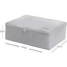 Ocean Home Textile 3'lü Gri Valiz Düzenleyici Bavul İçi Organizer Set, Seyahat Hurcu