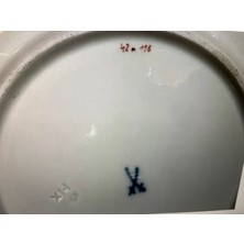 Meissen Üçlü Set - Çay Kahve Fincanı Fincan Tabağı ve Pasta Tabağı