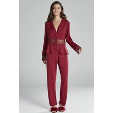 Pierre Cardin 6'lı Penye Gelin Çeyiz Seti - Bordo 5040