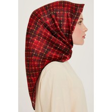 Armine Tivil İpek Eşarp 9259 - 80 Kımızı Karışık Desen