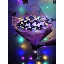 Kelebek Buketi 25'li LED Işıklı-Yapay Çiçek-Özel Ürün-Hediyelik