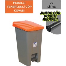 Pedallı Çöp Kovası 70 Lt - Tekerlekli - Çöp Konteyneri