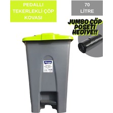 Pedallı Çöp Kovası 70 Lt - Tekerlekli - Çöp Konteyneri