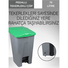 Pedallı Çöp Kovası 70 Lt - Tekerlekli - Çöp Konteyneri