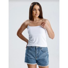 Kadın Ip Askılı Kaşkorse Likralı Bluz Body