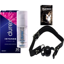 Durex Intense Uyarıcılı Jel + Siyah Deri Ağız Topu + Ply Jel