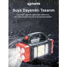 Azmarka HB-1678 Güneş Enerjili Çok Fonksiyonlu Şarjlı LED Deprem & Kamp Feneri – Suya Dayanıklı, Powerbank Özellikli