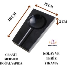 Perlotus Doğal Mermer Kalın Tabanlı Puro Küllük Siyah Granit