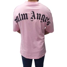 Erkek Açık Pembe Oversize Düşük Kısa Kollu Pamuklu Tişört Ety-Plma