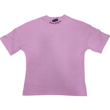 Erkek Açık Pembe Oversize Düşük Kısa Kollu Pamuklu Tişört Ety-Plma