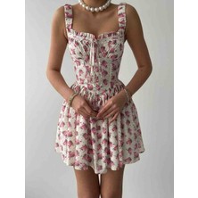 Çiçekli Mini Elbise