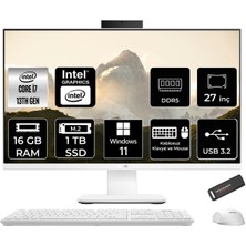 Asus V470 Intel Core I7 13620H 16GB 1tb SSD 27" Fhd 100Hz Windows 11 Home All In One Bilgisayar & Per4 USB Bellek V470I716512W0DP348