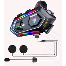 Y20 Bt5.3 Motosiklet Kask Kulaklık Intercom Işıklı Motorsiklet Interkom