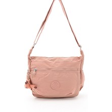 Sanmorris Unısex Suya Dayanıklı Krinkıl Kumaş Çapraz Pembe Renkli Günlük Okul Seyahat ve Omuz Çantası