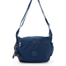 Sanmorris Unısex Suya Dayanıklı Krinkıl Kumaş Çapraz Lacivert Renkli Günlük Okul Seyahat ve Omuz Çantası