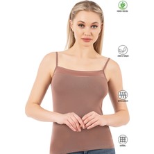 Özkan Underwear Özkan 2041 Kadın Viskon Yakası Saten Detaylı Esnek Yumuşak Ince Askılı Atlet