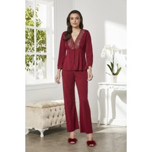 Pierre Cardin Penye Altılı Çeyiz Seti - Bordo 5045