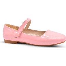 Floransa Kız Çocuk Küt Burun Pembe Renk Babet Ayakkabı