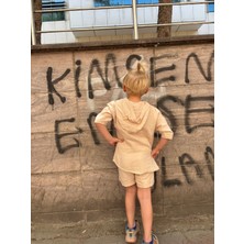 Wikiboom Şapkalı Krem Müslin Alt Üst Takım