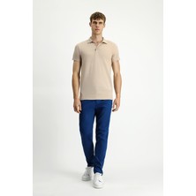 Polo Yaka Regular Fit Nakışlı Pamuklu Tişört