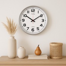 Homing Krom Renk Çerçeveli Duvar Saati 28 cm 241865