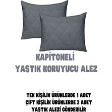 Nart Home Yatak ve Yastık Alezi Seti Pamuklu Kapitone Fitted Full Kenar Yatak Koruyucu Gri