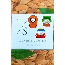 Rozet Metal Broş 3'lü South Park Kyle Broflovski Eric Cartman Kenny Mccormick Yaka Çanta Şapka Takı