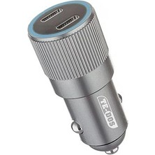 Te-Dos Çift Pd Type-C Çıkışlı 40W Araç Çakmaklık Şarj Cihazı