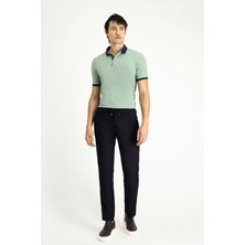 Polo Yaka Regular Fit Desenli Pamuklu Tişört