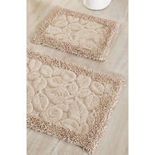 Çapa Home Pamuk 2'li Banyo Paspası Yaprak Desen