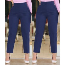 Rengastyle Kadın Krep Kumaş Bilek Boy Cep Detay Tam Kalıp Pantolon (Renkli)