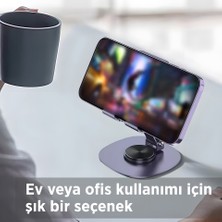 Bix 360° Dönen Metal Masaüstü Tablet ve Telefon Standı