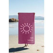 Hello Sunshine Yazılı Plaj Deniz Havlusu Dijital Baskı Peştamal 80X160 cm HSS01