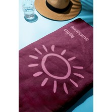 Hello Sunshine Yazılı Plaj Deniz Havlusu Dijital Baskı Peştamal 80X160 cm HSS01