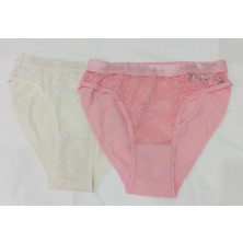 Tutku 2 Li Kadın Pirates Safir Dantel Detaylı Bikini Slip Külot